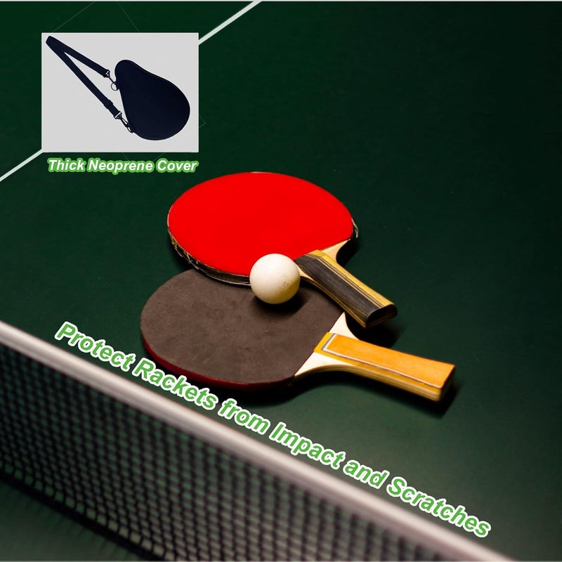 CORECISE Table Tennis Racket paddle cover，Ping Pong Paddle Carry Sleeve Bag,Table Tennis Bat Protective Paddle Sleeve, Ping Pong Paddle Racket Bag Case With Ball Storage Mesh Pocket and Shoulder Carry Strap - Image 5